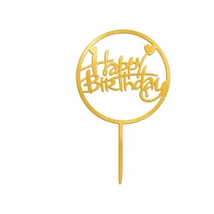 Happy birthday tortabeszúró - arany