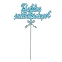 Boldog születésnapot tortadísz - kék