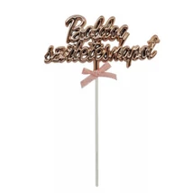Boldog születésnapot tortadísz - rose gold