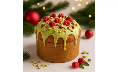 Pisztáciás–Málnás Panettone recept