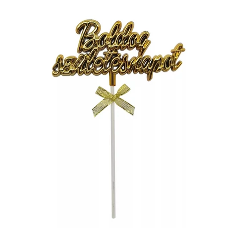 Boldog születésnapot tortadísz - arany