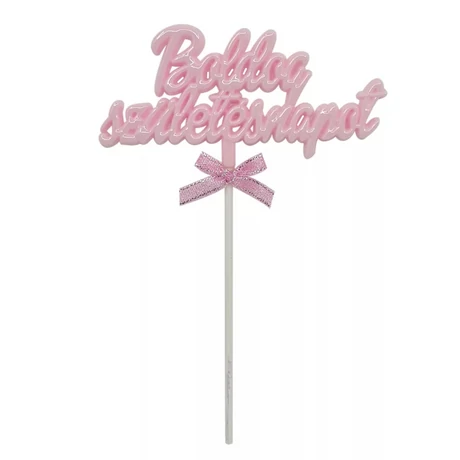 Boldog születésnapot tortadísz - rózsaszín