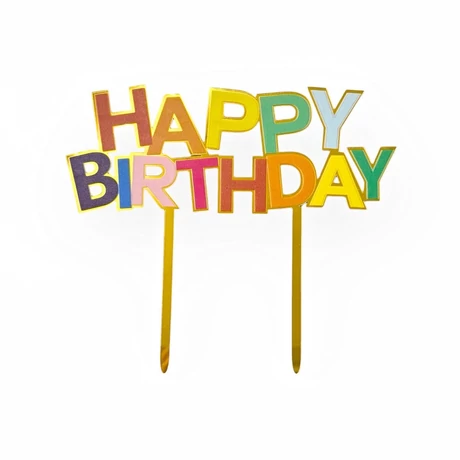 Happy birthday tortabeszúró- színes