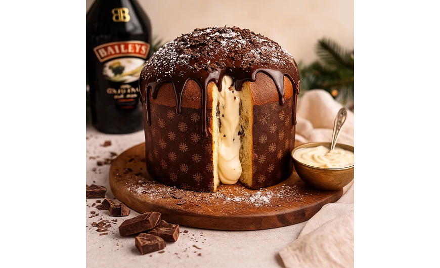 Baileys krémmel töltött étcsokoládés panettone