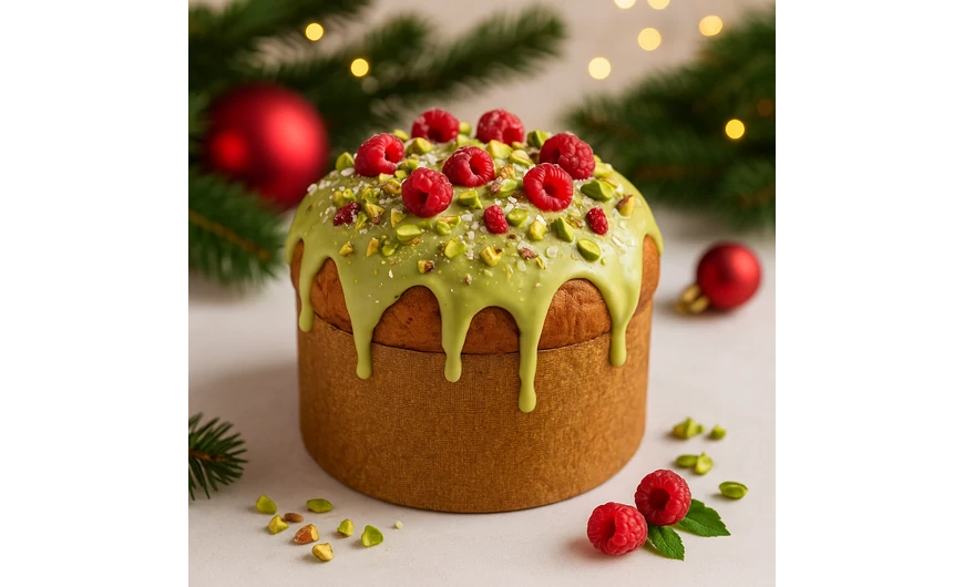 Pisztáciás–Málnás Panettone recept