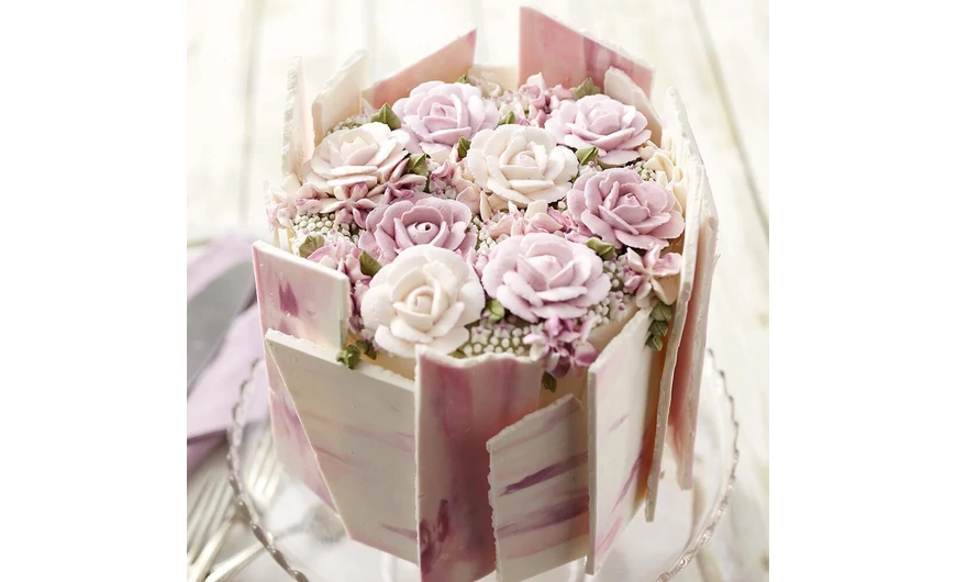 Rózsás anyák napi torta