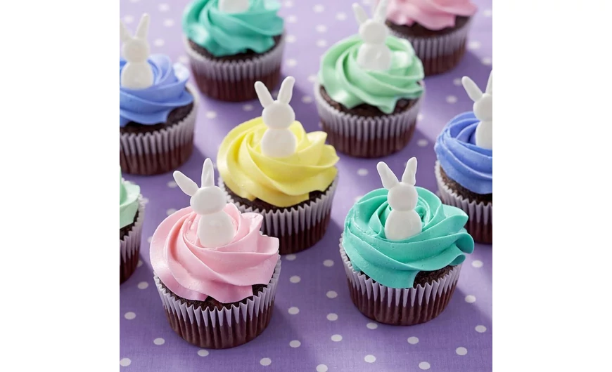 Húsvéti cupcake nyuszi dekorációval
