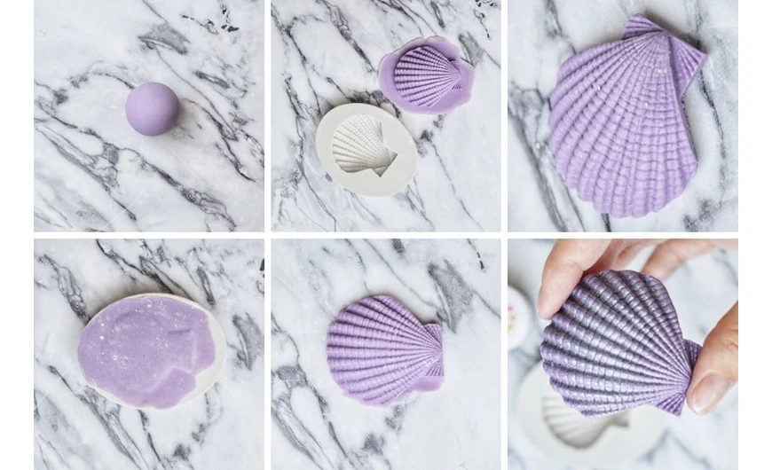 Kagyló készítése fondantból
