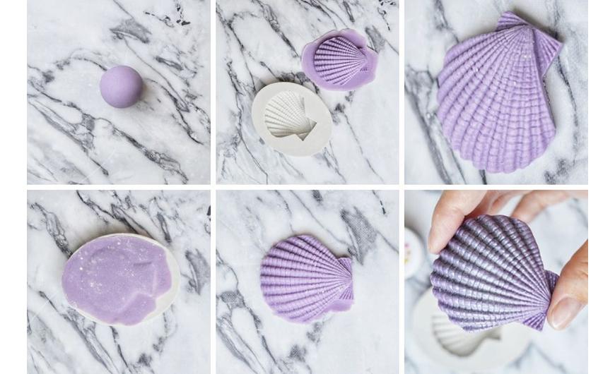 Kagyló készítése fondantból