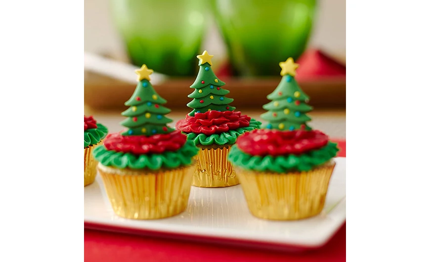Karácsonyfa mini cupcake