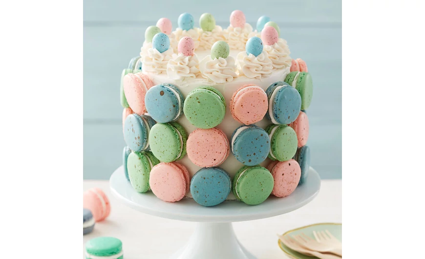 Macaron torta pasztell színekben