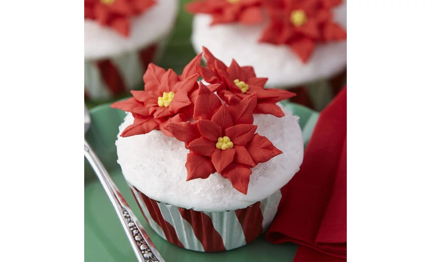 Mikulásvirágos cupcake